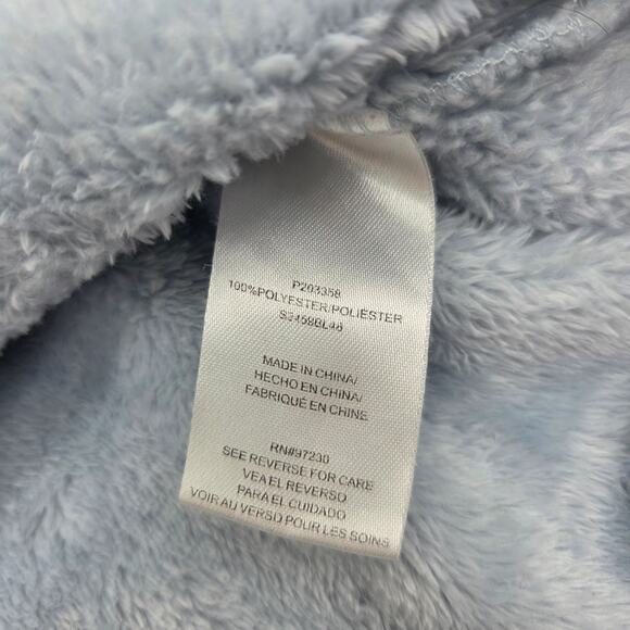 Almost Famous Fleece Button Up Jacket Shirt Size L Blue - Picture 6 of 6